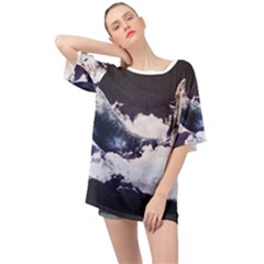 Blue Whale Dream Oversized Chiffon Top by goljakoff