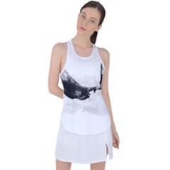 Blue Whale In Clouds Racer Back Mesh Tank Top by goljakoff