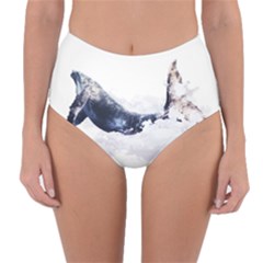 Blue Whale Reversible High-waist Bikini Bottoms by goljakoff