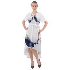 Blue Whale Front Wrap High Low Dress by goljakoff