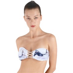 Blue Whale Twist Bandeau Bikini Top by goljakoff