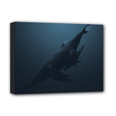 Whales Family Deluxe Canvas 16  X 12  (stretched)  by goljakoff