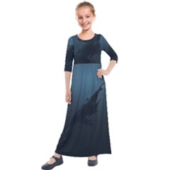 Whales Family Kids  Quarter Sleeve Maxi Dress by goljakoff