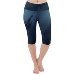 Whales Family Lightweight Velour Cropped Yoga Leggings by goljakoff