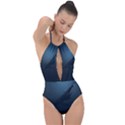 Whales family Plunge Cut Halter Swimsuit View1