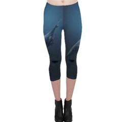 Blue Whales Capri Leggings  by goljakoff