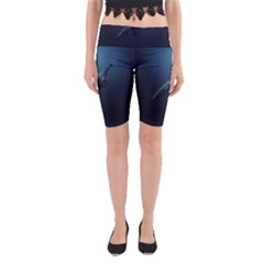 Blue Whales Yoga Cropped Leggings by goljakoff