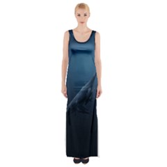 Blue Whales Thigh Split Maxi Dress by goljakoff