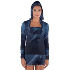 Blue Whales Long Sleeve Hooded T-shirt by goljakoff