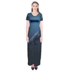 Blue Whales Short Sleeve Maxi Dress by goljakoff