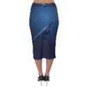 Blue whales Velvet Midi Pencil Skirt View2