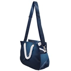 Blue Whales Rope Handles Shoulder Strap Bag by goljakoff