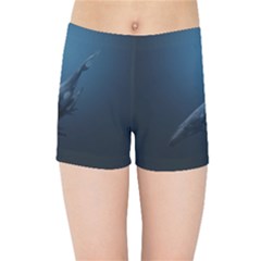 Blue Whales Kids  Sports Shorts by goljakoff