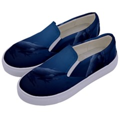 Blue Whales Kids  Canvas Slip Ons by goljakoff