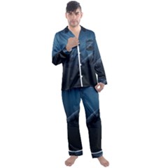 Blue Whales Men s Long Sleeve Satin Pajamas Set