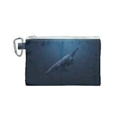 Blue Whales Canvas Cosmetic Bag (small) by goljakoff