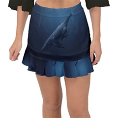 Blue Whales Fishtail Mini Chiffon Skirt by goljakoff