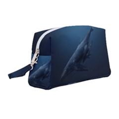 Blue Whales Wristlet Pouch Bag (medium) by goljakoff