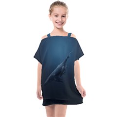 Blue Whales Kids  One Piece Chiffon Dress by goljakoff