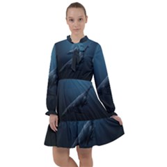 Blue Whales All Frills Chiffon Dress by goljakoff