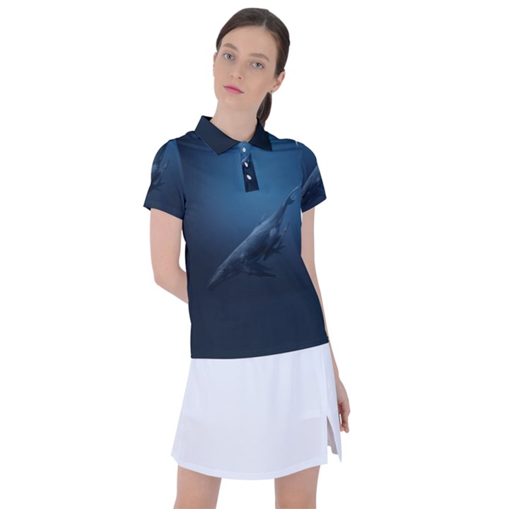 Blue whales Women s Polo Tee