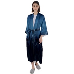 Blue Whales Maxi Satin Kimono by goljakoff