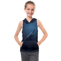 Blue Whales Kids  Sleeveless Hoodie by goljakoff