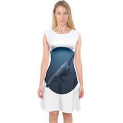 Blue Whales Capsleeve Midi Dress by goljakoff