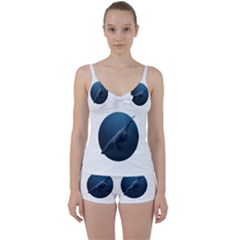 Blue Whales Tie Front Two Piece Tankini by goljakoff