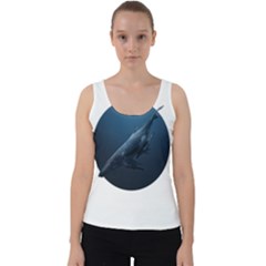 Blue Whales Velvet Tank Top by goljakoff