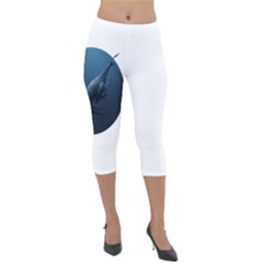 Blue Whales Lightweight Velour Capri Leggings  by goljakoff