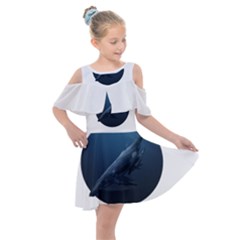 Blue Whales Kids  Shoulder Cutout Chiffon Dress by goljakoff