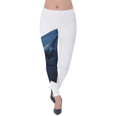 Whales In Deep Ocean Velvet Leggings by goljakoff