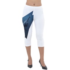 Whales In Deep Ocean Lightweight Velour Capri Leggings  by goljakoff