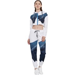 Whales In Deep Ocean Cropped Zip Up Lounge Set by goljakoff