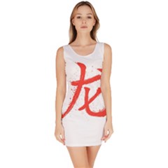 Dragon Hieroglyph Bodycon Dress by goljakoff