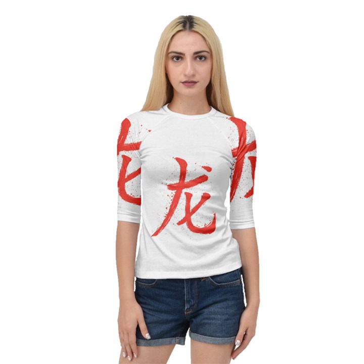 Dragon hieroglyph Quarter Sleeve Raglan Tee