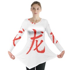 Dragon Hieroglyph Long Sleeve Tunic  by goljakoff