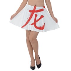 Dragon Hieroglyph Velvet Skater Skirt by goljakoff