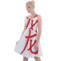 Dragon hieroglyph Knee Length Skater Dress View1