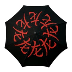 Dragon Hieroglyph Golf Umbrellas by goljakoff