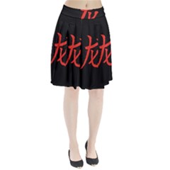 Dragon Hieroglyph Pleated Skirt by goljakoff