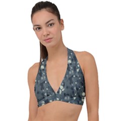 Abstract Texture Surface Print Halter Plunge Bikini Top by dflcprintsclothing