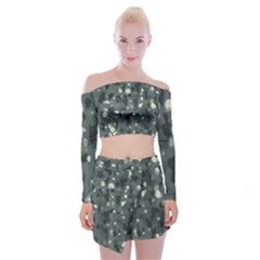 Abstract Texture Surface Print Off Shoulder Top With Mini Skirt Set by dflcprintsclothing