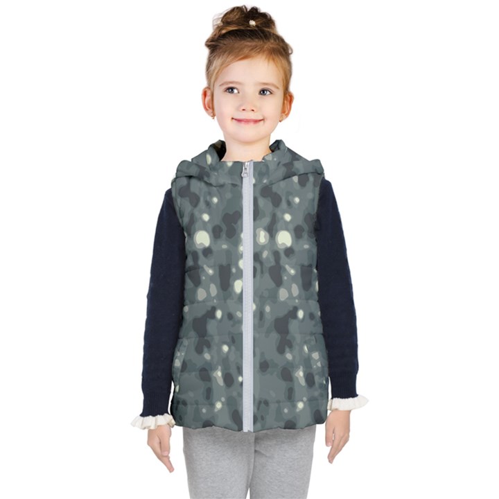 Abstract Texture Surface Print Kids  Hooded Puffer Vest