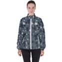 Abstract Texture Surface Print Women s High Neck Windbreaker View1