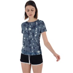 Abstract Texture Surface Print Back Circle Cutout Sports Tee