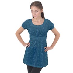 Algae And Aquatic Plants Puff Sleeve Tunic Top by SychEva