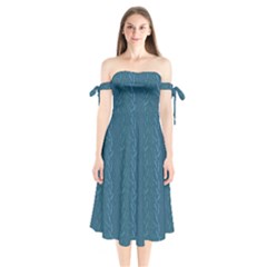 Algae And Aquatic Plants Shoulder Tie Bardot Midi Dress by SychEva