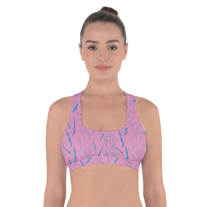 Undersea World  Plants And Starfish Cross Back Sports Bra